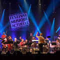 Jean Derome + 19: Résistances in concert at FIMAV, 2015 edition [Photograph: Martin Morissette, Victoriaville (Québec), May 14, 2015]