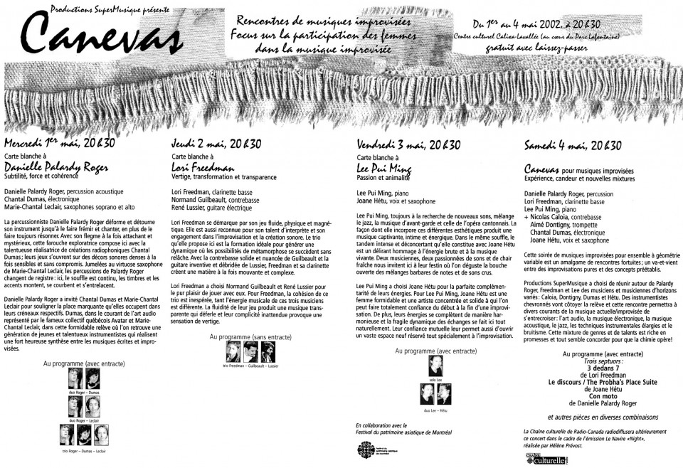 Montage des pages 4 et 5 du programme de l’événement Canevas