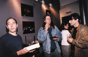 Jean-Christophe Thomas, Jean-François Denis, Philippe Mion, GRM’s Studio 116, Maison de Radio France [Photo: Michel Lioret (Ina-GRM), Paris (France), June 6, 1994]