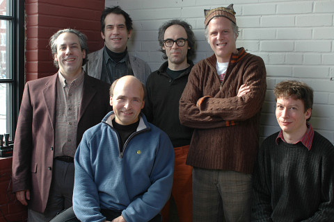 Jean Derome, Tom Walsh, Pierre Cartier, Jean René, Pierre Tanguay, Bernard Falaise [Photograph: Pierre Crépô]
