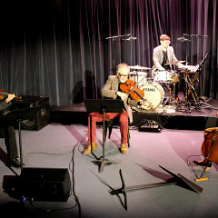 Guido Del Fabbro, Jean René, Preston Beebe, Émilie Girard-Charest / Concert [Photograph: Céline Côté, Montréal (Québec), December 7, 2020]
