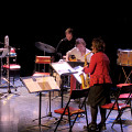 Ensemble SuperMusique (ESM) et Kim Myhr; Jean Derome; Isaiah Ceccarelli; Kim Myhr; Danielle Palardy Roger; Joane Hétu [Photo: Céline Côté, Montréal (Québec), 23 avril 2015]