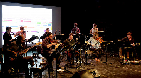 From left to right, in the back: Joane Hétu; Cléo Palacio-Quintin; Isaiah Ceccarelli; Philippe Lauzier; Ida Toninato. From left to right, in front: Pierre-Yves Martel; Guido Del Fabbro; Maxime Corbeil-Perron; Jennifer Thiessen; Bernard Falaise [Photograph: Céline Côté, Montréal (Québec), May 26, 2018]