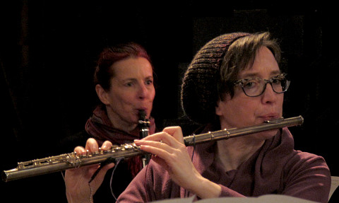 Ensemble SuperMusique (ESM) / Also pictured: Cléo Palacio-Quintin, Isabelle Duthoit / Concert, La Sala Rossa, Montréal (Québec) [Photograph: Céline Côté, Montréal (Québec), April 29, 2018]