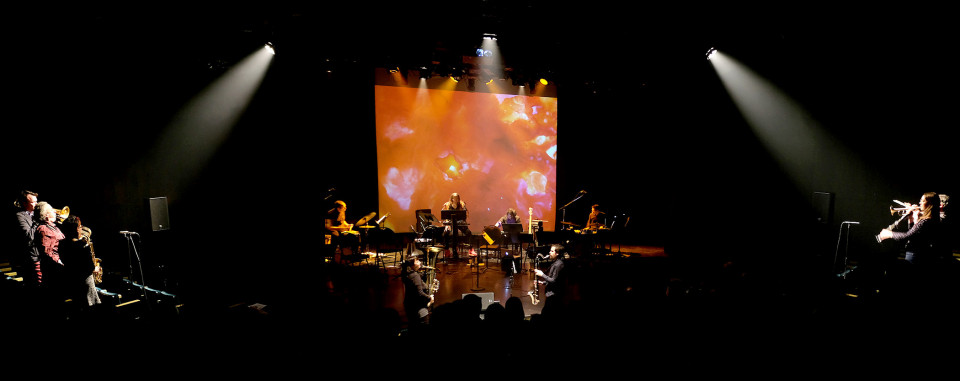 Ensemble SuperMusique (ESM) / Commutation, Amphithéâtre – Le Gesù, Montréal (Québec) [Photo: Céline Côté, Montréal (Québec), 22 novembre 2018]