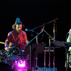 Ensemble SuperMusique (ESM): from left to right: Noam Bierstone, Sarah Albu [Photograph: Céline Côté, Montréal (Québec), May 3, 2023]