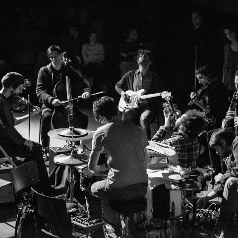 Grand groupe régional d’improvisation libérée (GGRIL) [Photograph: Mathieu Gosselin, Rimouski (Québec), November 2014]