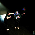 Joane Hétu, Jean Derome, Isaiah Ceccarelli, performing the piece Un artiste de la vie first part of the project À la rencontre de Kafka [Photograph: Jean-Claude Désinor, Montréal (Québec), April 1, 2011]