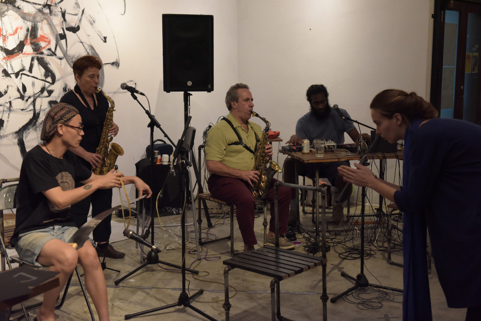 Joane Hétu, Jean Derome, Ensemble Anna Miklailova [Photo: Bannai Roo, Kuala Lumpur (Malaisie), 2 décembre 2016]