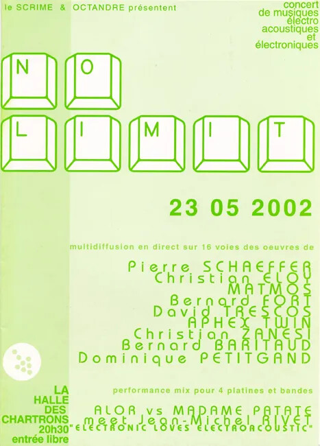 No Limit, Halle des Chartrons, Bordeaux (Gironde, France), Jeudi 23 mai 2002