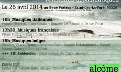 Territoires acousmatiques: Musiques belges, La grange, Saint-Leu-La-Forêt (Val-d’Oise, France), samedi 26 avril 2014