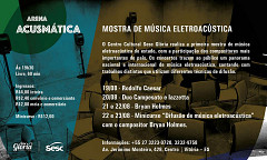 Mostra de Música Eletroacústica: Concerto 2, Sesc Glória, Vitória (Brésil), samedi 22 août 2015