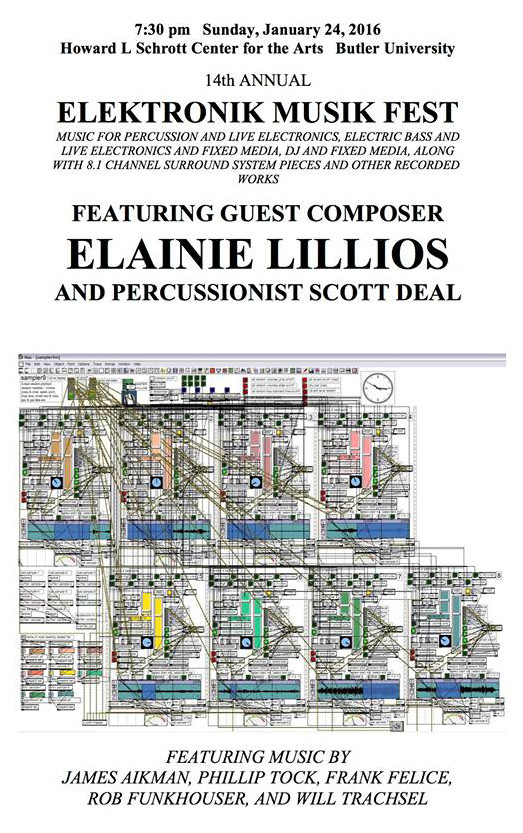14th Annual Elektronik Musik Fest, Howard L Schrott Center for the Arts – Butler University, Indianapolis (Indiana, ÉU), Dimanche 24 janvier 2016