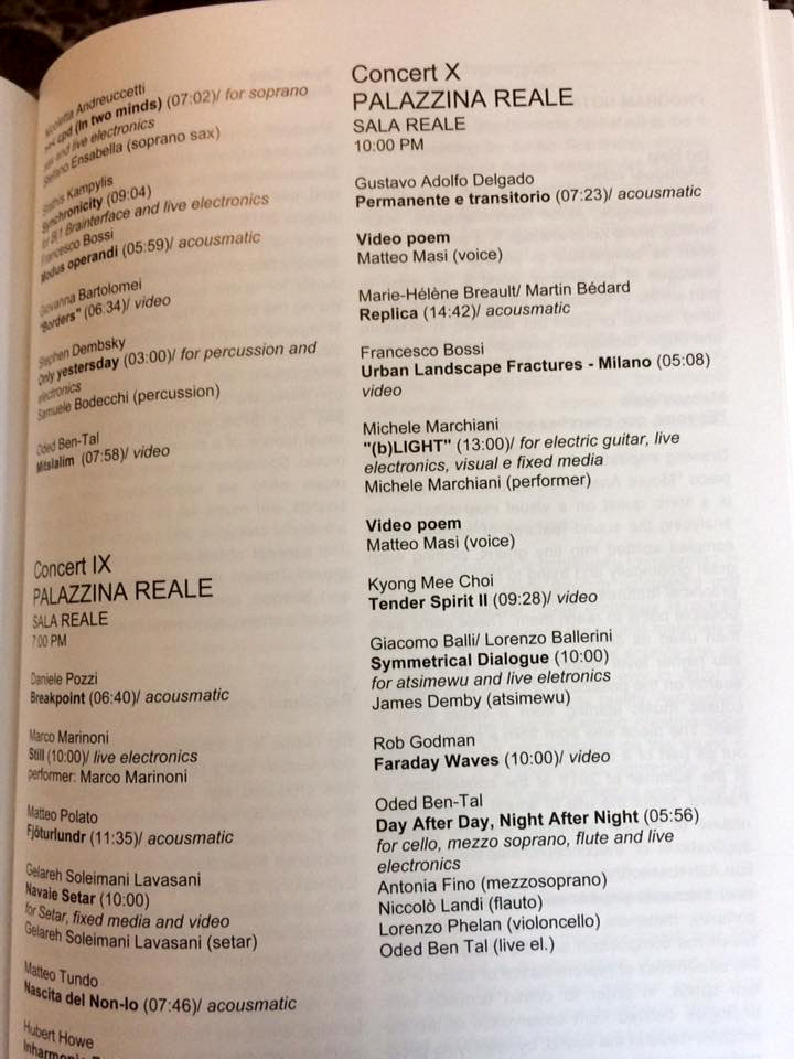 Diffrazioni 2016: Concerto X, Sala Reale – Palazzina Reale di Santa Maria Novella, Florence (Italie), Vendredi 25 novembre 2016