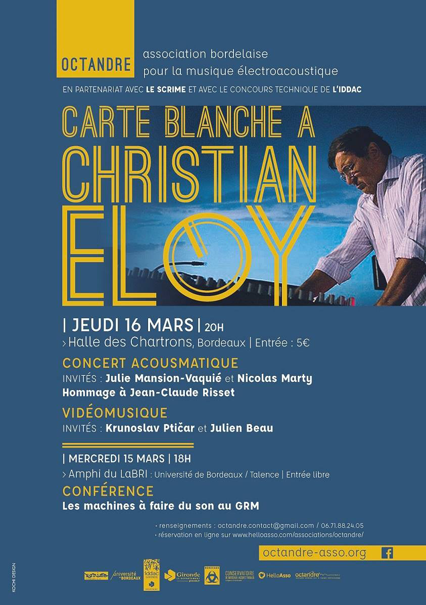 Carte blanche à Christian Éloy, Halle des Chartrons, Bordeaux (Gironde, France), Jeudi 16 mars 2017