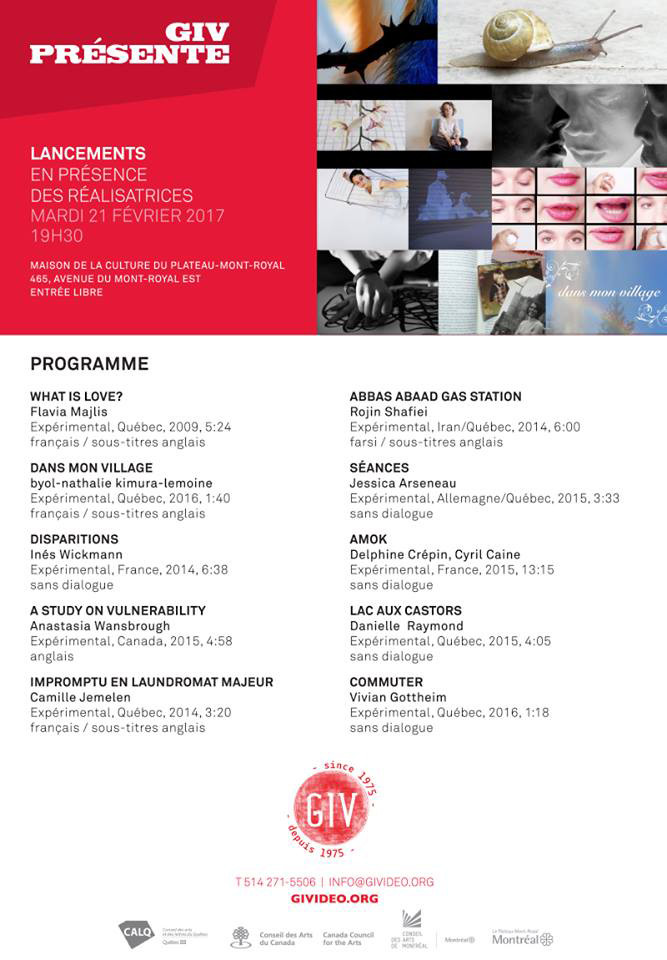 Le GIV présente, Maison de la culture du Plateau-Mont-Royal, Montréal (Québec), Tuesday, February 21, 2017