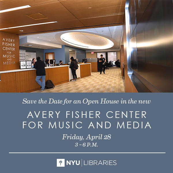 Open House Concert, Avery Fisher Center – Elmer Holmes Bobst Library – New York University, New York (New York, ÉU), Vendredi 28 avril 2017