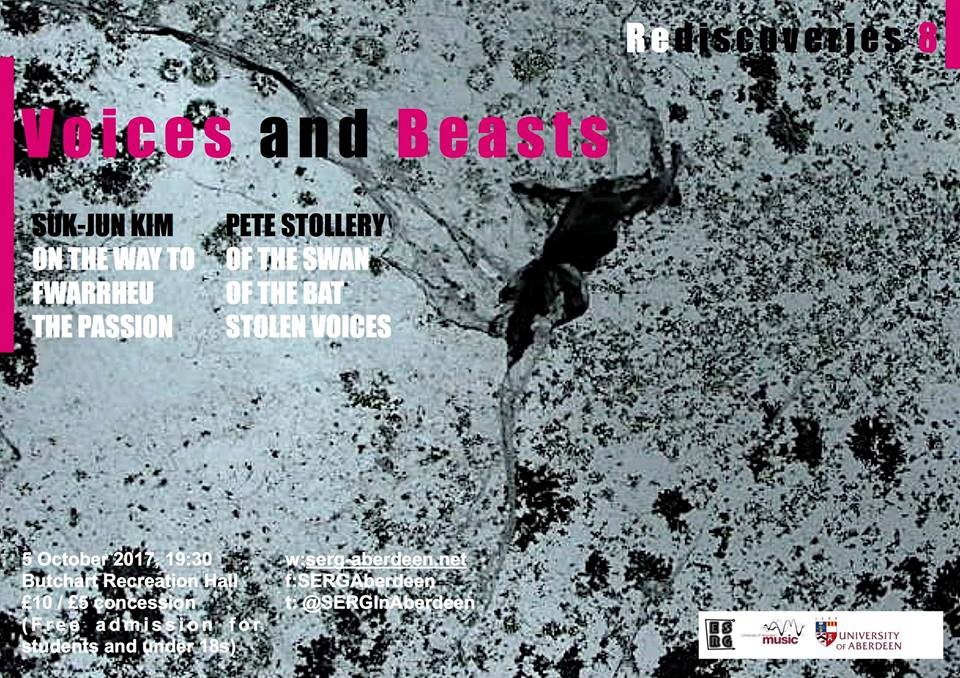 Rediscoveries 8: Voices and Beasts, Butchart Recreation Centre, Aberdeen (Écosse, Royaume-Uni), Jeudi 5 octobre 2017