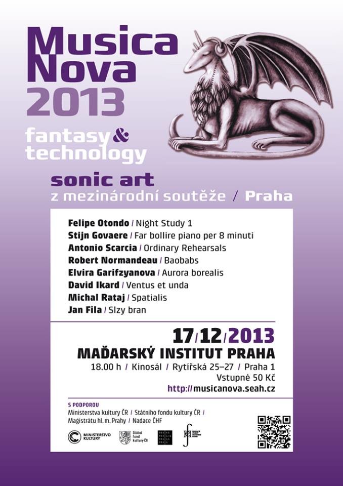 Koncert Musica Nova 2013, Kino Béla – Maďarský institut Praha, Prague (Czech Republic), Tuesday, December 17, 2013