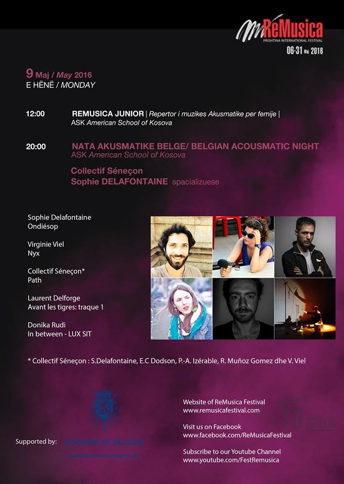 ReMusica 2016: Nata Akusmatike Belge, American School of Kosova, Pristina (Kosovo), Lundi 9 mai 2016