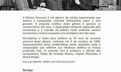 70 anos de Música Concreta, Sesc Paço da Liberdade, Curitiba (Brazil), tuesday, November 13, 2018