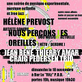 Hélène Prévost; Nous perçons les oreilles; Trio René / Amar / Pedersen, Bar Le Ritz PDB, Montréal (Québec), sunday, November 18, 2018