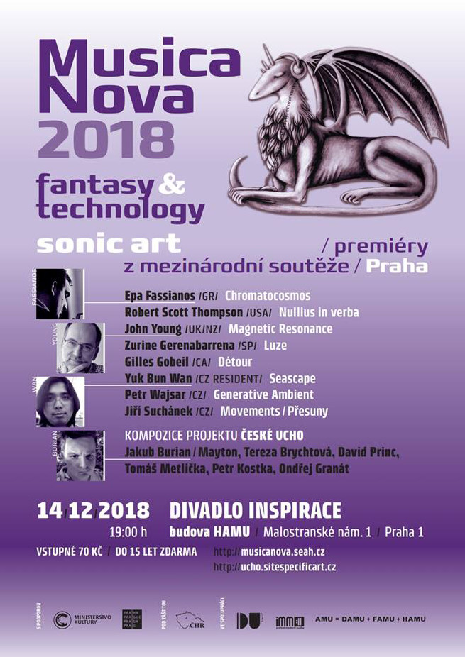 Koncert Musica Nova 2018, Divadlo Inspirace – HAMU – Akademie múzických umění v Praze, Prague (Czech Republic), Friday, December 14, 2018