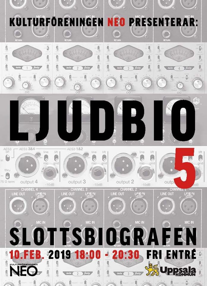 Ljudbio: V — Femton kompositörer från hela världen, Slottsbiografen, Uppsala (Suède), Dimanche 10 février 2019