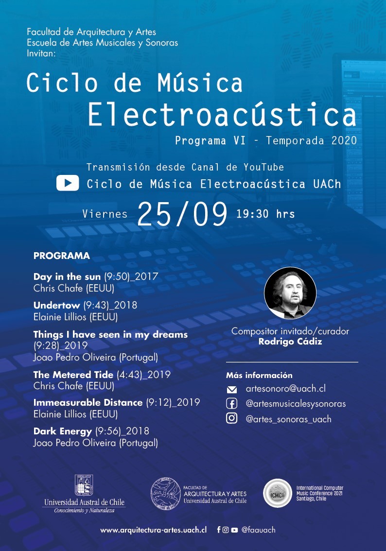 Ciclo de Música Electroacústica UACh: Programa VI, Valdivia (Chile), Friday, September 25, 2020