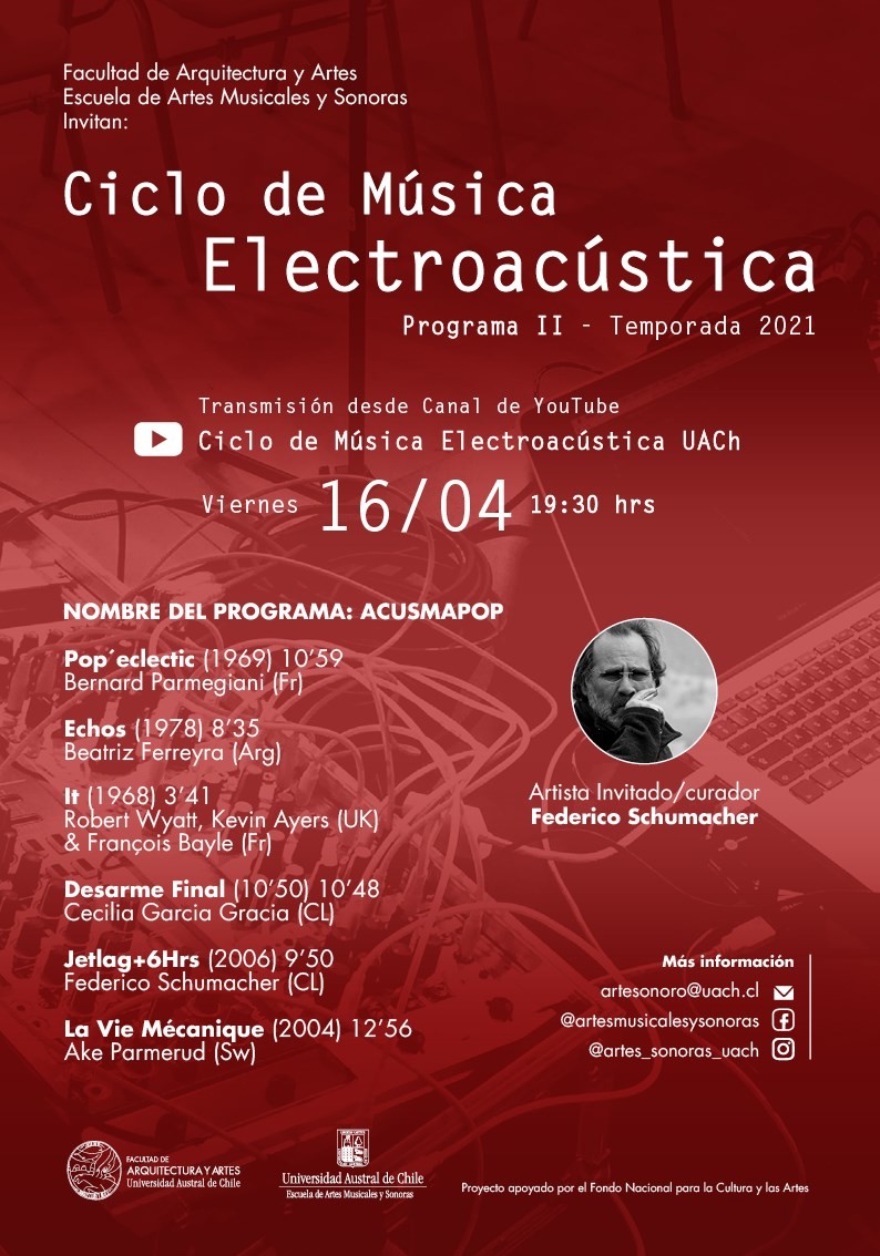 Ciclo de Música Electroacústica UACh: Programa II — Acusmapop, Valdivia (Chili), Vendredi 16 avril 2021