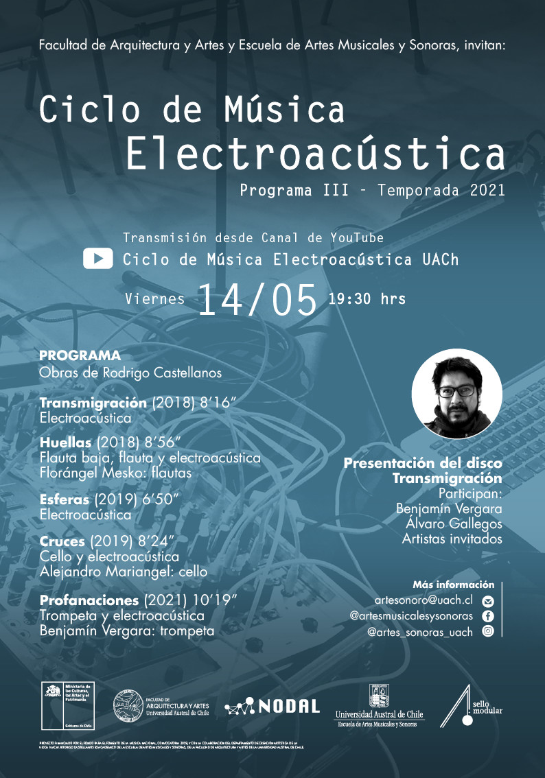 Ciclo de Música Electroacústica UACh: Programa III — Transmigración, Valdivia (Chile), Friday, May 14, 2021