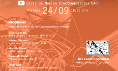 Ciclo de Música Electroacústica UACh: Programa VII, Valdivia (Chili), vendredi 24 septembre 2021