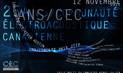 25 ans / CÉC — Prix JTTP 2011, Studio multimédia – Conservatoire de musique de Montréal, Montréal (Québec), saturday, November 12, 2011