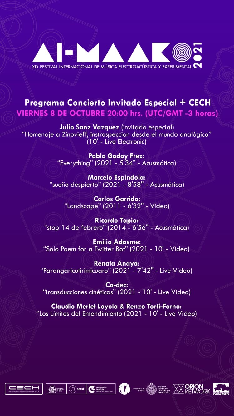 Ai-maako 2021: Concierto Invitado Especial + CECH, Santiago (Chile), Friday, October 8, 2021