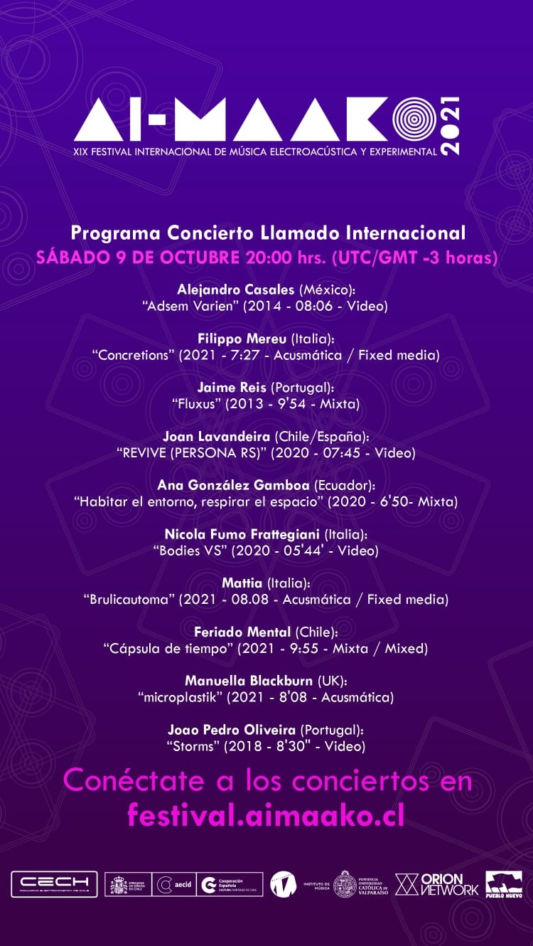 Ai-maako 2021: Concierto Llamado Internacional, Santiago (Chile), Saturday, October 9, 2021