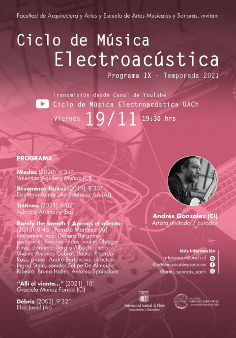 Ciclo de Música Electroacústica UACh: Programa IX, Valdivia (Chili), vendredi 19 novembre 2021