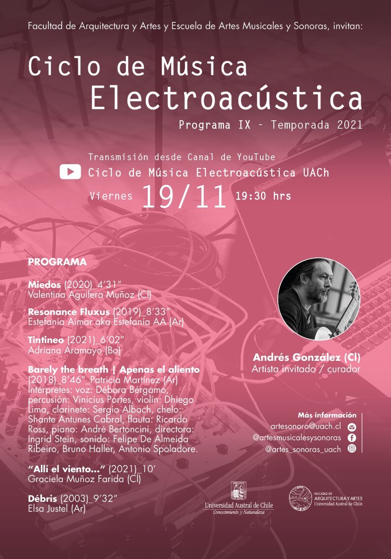 Ciclo de Música Electroacústica UACh: Programa IX, Valdivia (Chili), Vendredi 19 novembre 2021