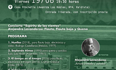 Ciclo de Música Electroacústica UACh: Programa V — Espíritu de los vientos, Casa Prochelle, Valdivia (Chili), vendredi 19 août 2022