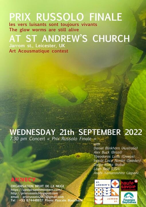 Prix Russolo 2022: Concert, Leicester (Angleterre, Royaume-Uni), Mercredi 21 septembre 2022
