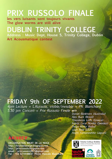 Prix Russolo 2022: Concert, Dublin (Irlande), Vendredi 9 septembre 2022