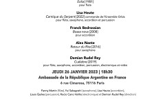 Arrabal de Orbis, Ambassade de la République Argentine en France, Paris (France), jeudi 26 janvier 2023