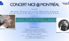 Concert Nice @ Montréal, Salle Serge-Garant – Faculté de musique – Université de Montréal, Montréal (Québec), saturday, February 18, 2023