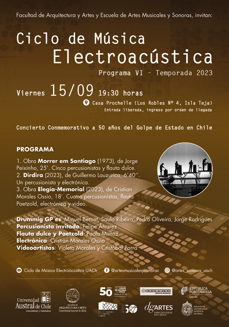 Ciclo de Música Electroacústica UACh: Programa VI — O Colpe, Casa Prochelle, Valdivia (Chili), Vendredi 15 septembre 2023