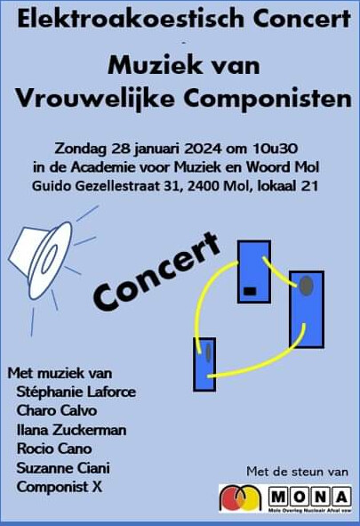 Muziek van Vrouwelijke Componisten, Academie voor Muziek en Woord, Mol (Belgique), Dimanche 28 janvier 2024