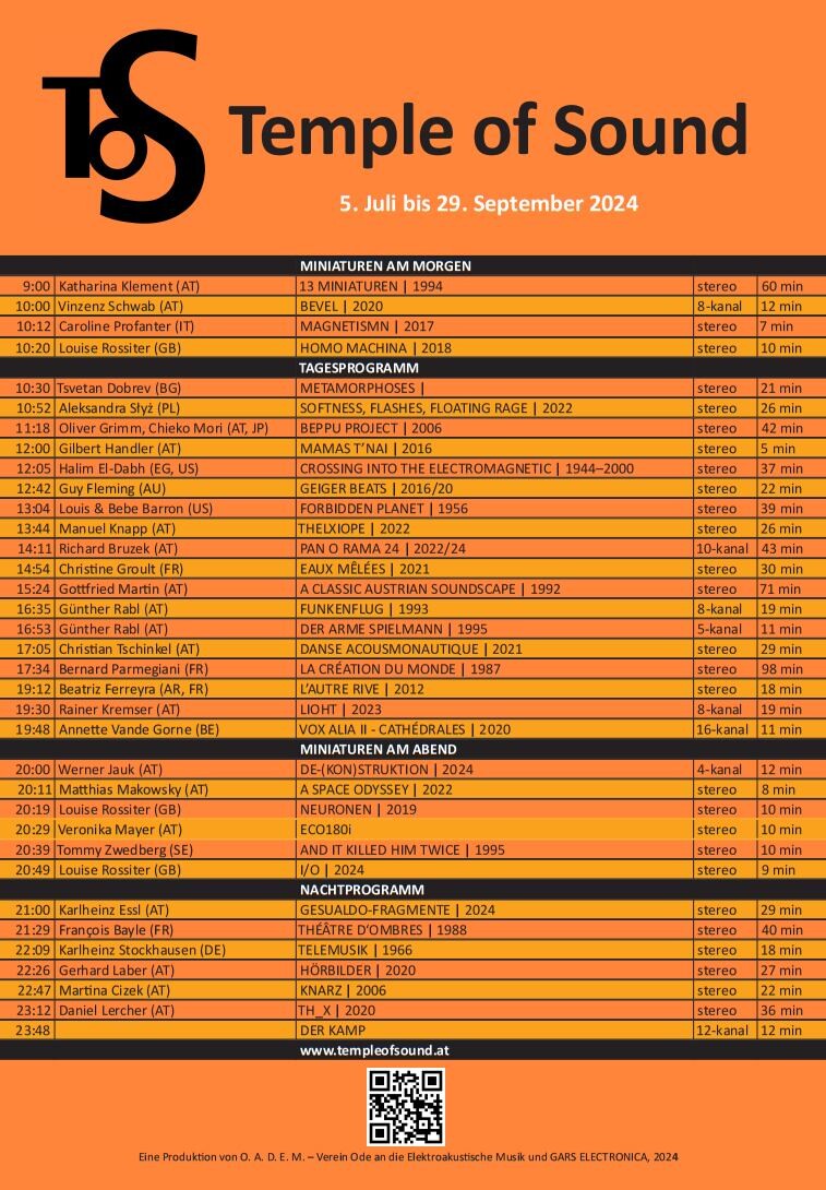 Temple of Sound — Klanginstallation, Kamptal-Lichtspiele, Gars am Kamp (Autriche), Vendredi 5 juillet – dimanche 29 septembre 2024