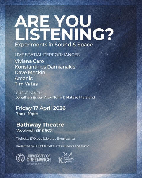 Are You Listening?, Bathway Theatre – University of Greenwich, Londres (Angleterre, Royaume-Uni), Vendredi 17 avril 2026