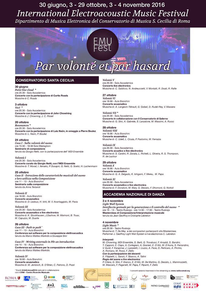EMUFest 2016, Rome (Italie), 20 – 29 octobre 2016