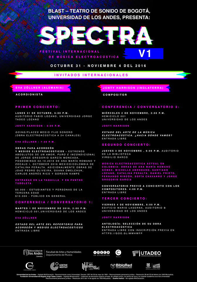 Spectra v1, Bogotá (Colombia), October 31  – November 4, 2016
