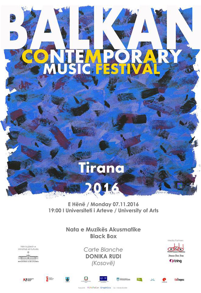 Balkan Contemporary Music Festival 2016, Tirana (Albanie), 7 novembre 2016