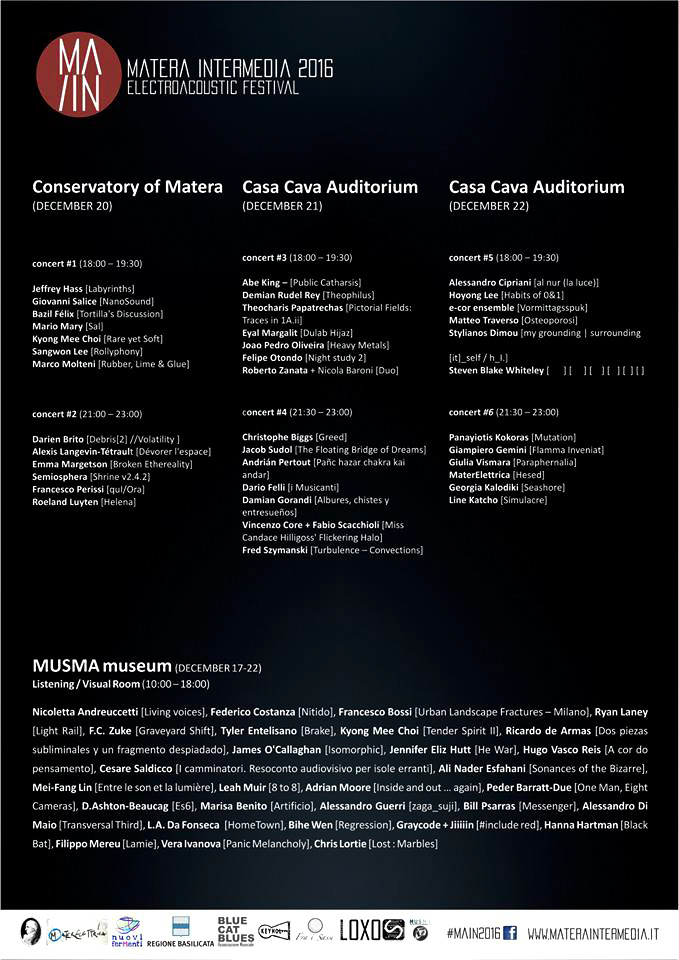 MA/IN 2016, Matera (Italy), December 17  – 22, 2016